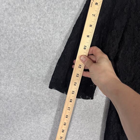 VTG 90s Ice Silk Dress 2XL Wrap Lace Sheer Flowy Skater Whimsigoth Feminine ** - Picture 11 of 14